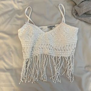 white cropped tank top